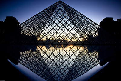 Louvre Pyramid Sunset