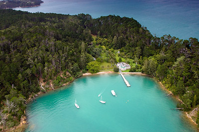 Kawau Island, Mansion House, Aerial